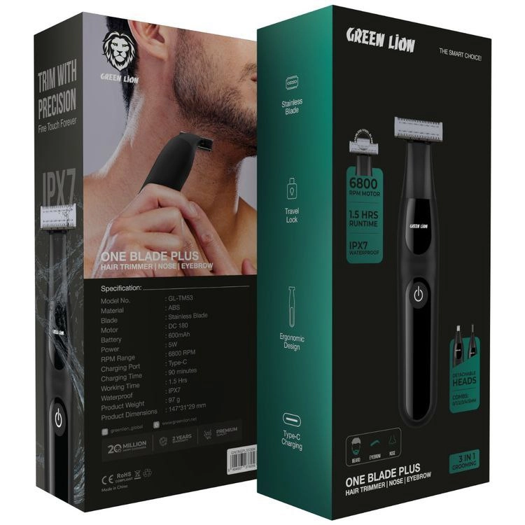 Green Lion One Blade Plus: 3-in-1 Precision Hair Trimmer